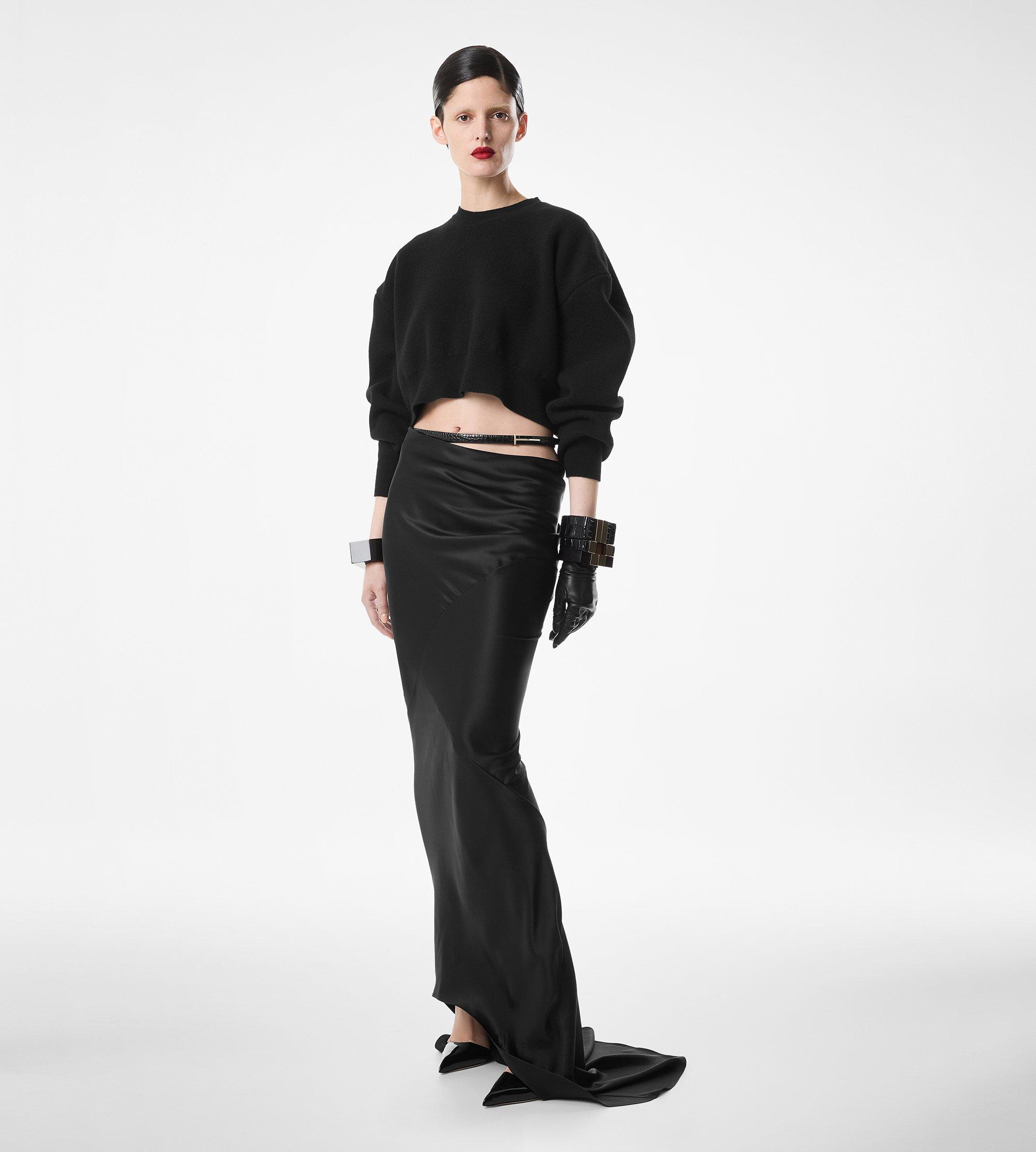 SCULPTURAL DOUBLE FACE WOOL CASHMERE SWEATSHIRT