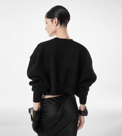 SCULPTURAL DOUBLE FACE WOOL CASHMERE SWEATSHIRT image number 3