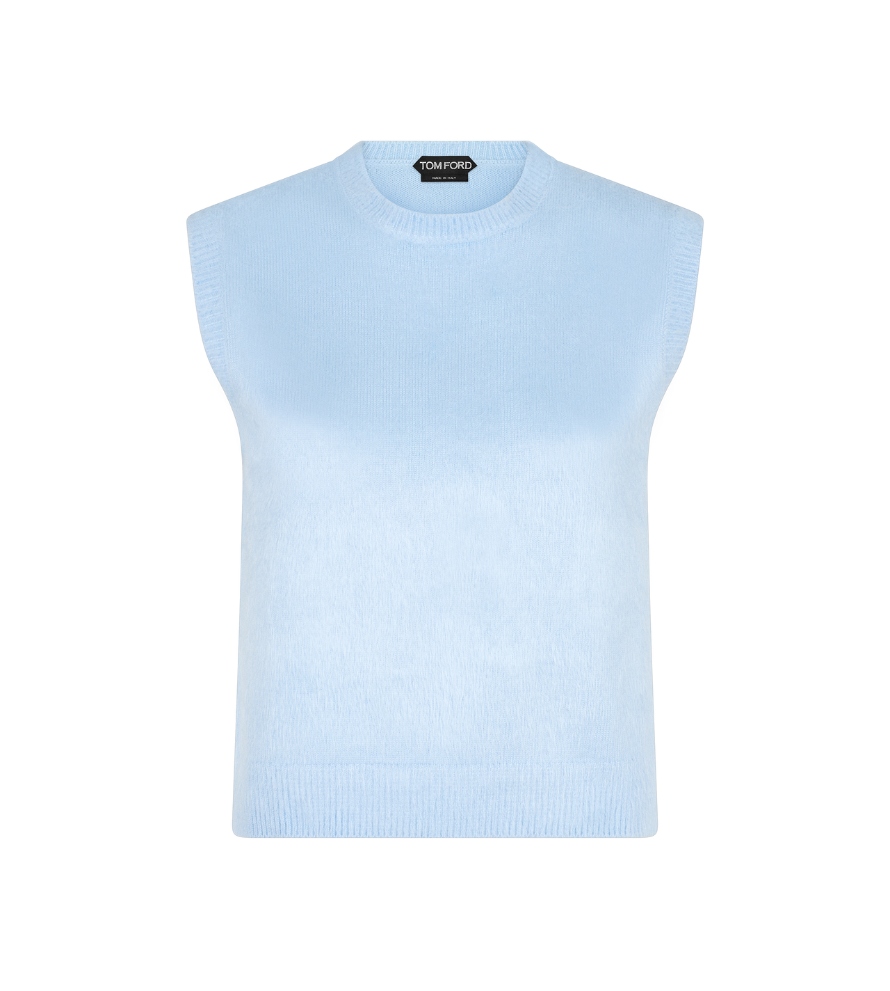 BRUSHED SILK JERSEY KNIT CREWNECK TANK image number 0