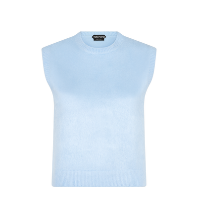 BRUSHED SILK JERSEY KNIT CREWNECK TANK image number 0