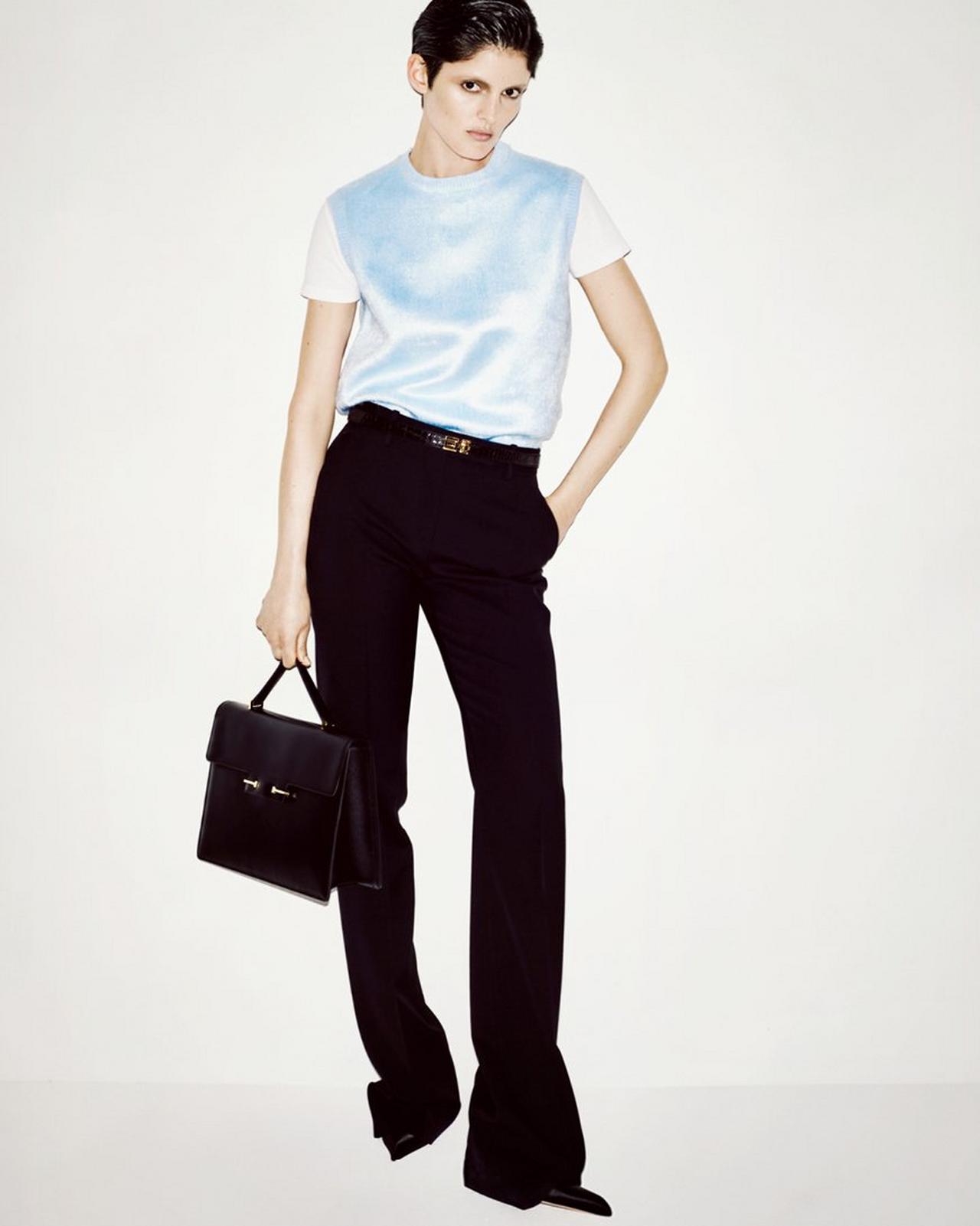 BRUSHED SILK JERSEY KNIT CREWNECK TANK image number 1