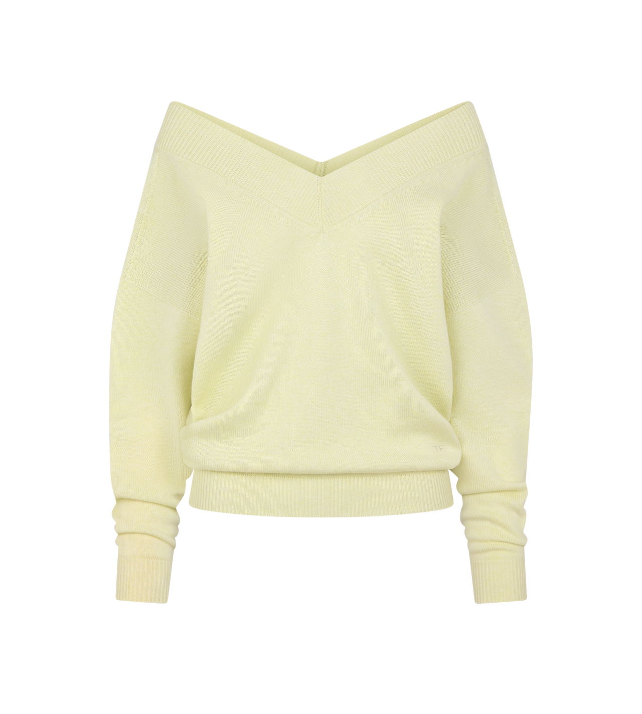 CASHMERE OFF THE SHOULDER V-NECK KNIT image number 0