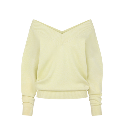 CASHMERE OFF THE SHOULDER V-NECK KNIT image number 0