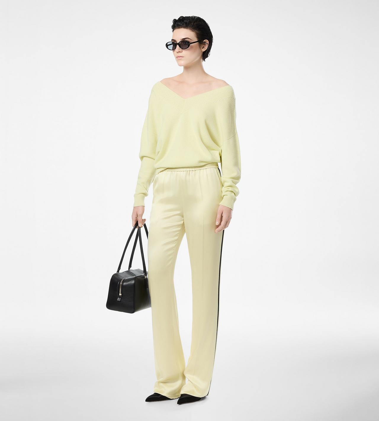 CASHMERE OFF THE SHOULDER V-NECK KNIT image number 2