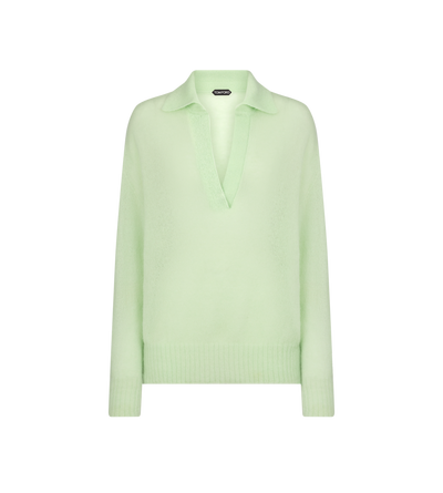 ULTRASOFT CASHMERE SILK OVERSIZED OPEN POLO COLLAR KNIT image number 0