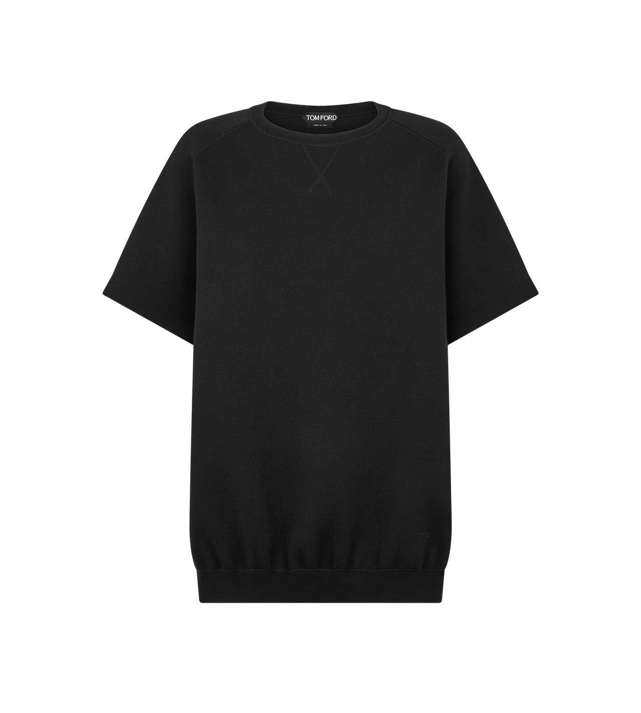 SCULPTURAL MERINO INTERLOCK BLEND OVERSIZED RAGLAN SLEEVE T-SHIRT WITH TONAL TF EMBROIDERED LOGO image number 0