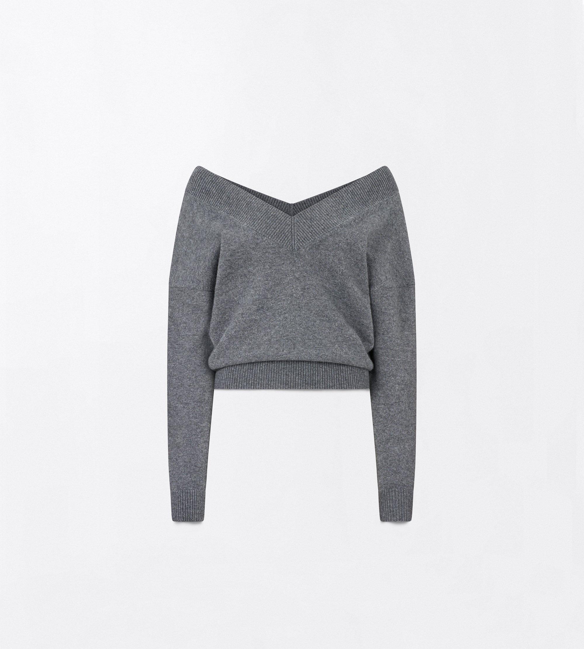 CASHMERE OFF THE SHOULDER V-NECK TOP