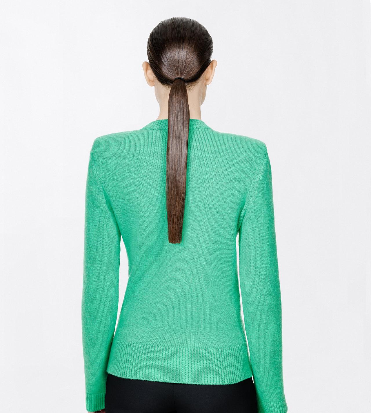 TOM FORD CASHMERE COTTON BLEND BRIGHT GREEN COTTON CASHMERE CREWNECK KNIT WITH STRUCTURED SHOULDERS