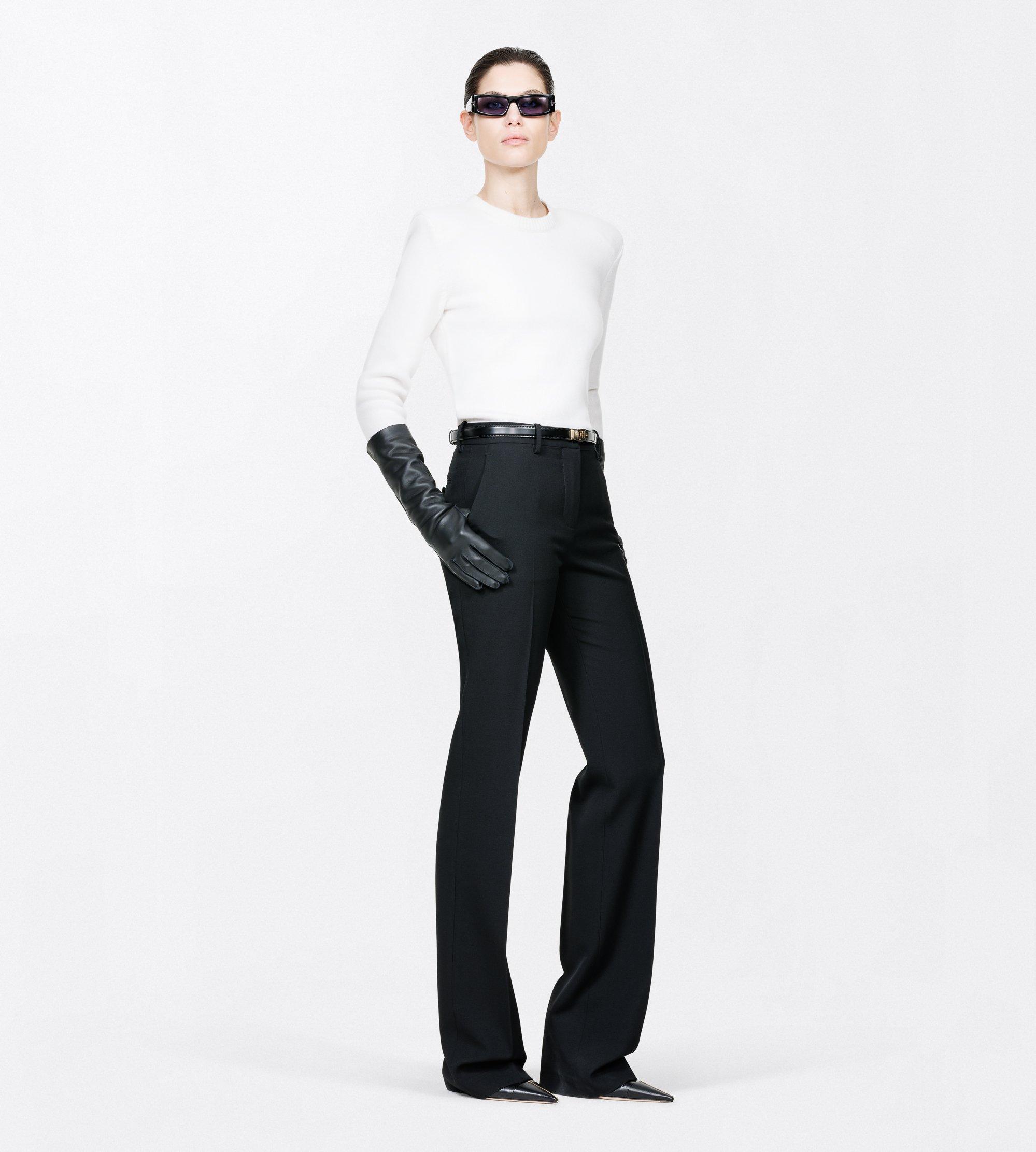 COTTON CASHMERE CREWNECK KNIT WITH STRUCTURED SHOULDERS