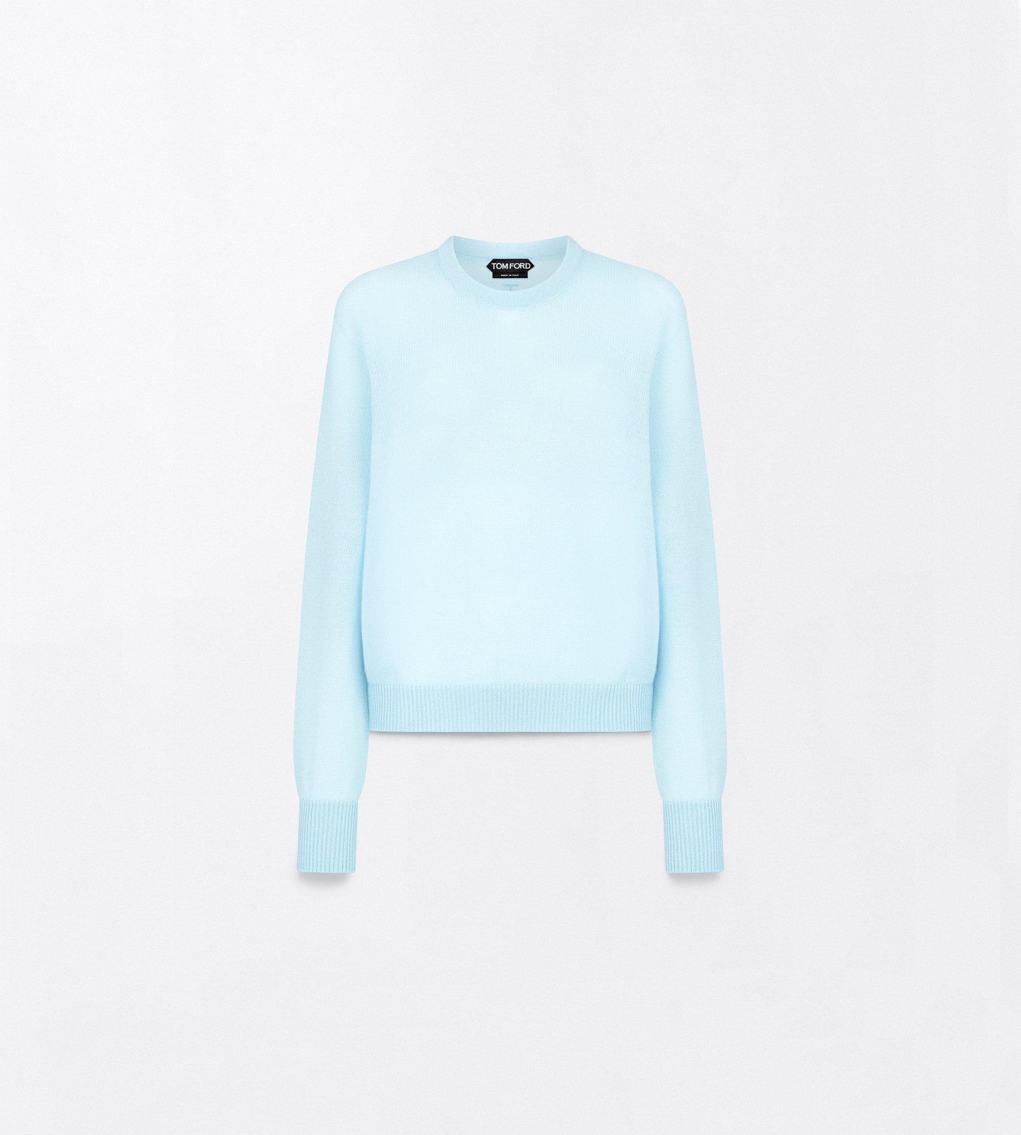 SEAMLESS CASHMERE ASYMMETRIC CREWNECK KNIT