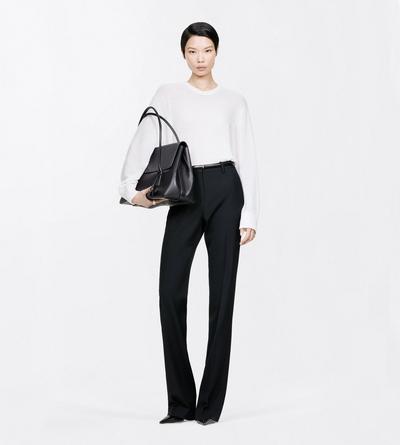 TOM FORD CASHMERE OPTICAL WHITE TRICOT ASYM&Eacute;TRIQUE &Agrave; COL ROND SANS COUTURES EN CACHEMIRE