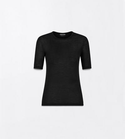 SEAMLESS FEATHERWEIGHT CASHMERE CREWNECK T-SHIRT