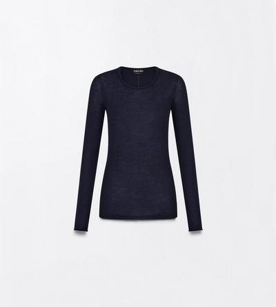 SEAMLESS FEATHERWEIGHT CASHMERE LONG SLEEVE CREWNECK T-SHIRT