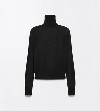 TOM FORD CASHMERE BLACK COL ROUL&Eacute; SANS COUTURES EN CACHEMIRE