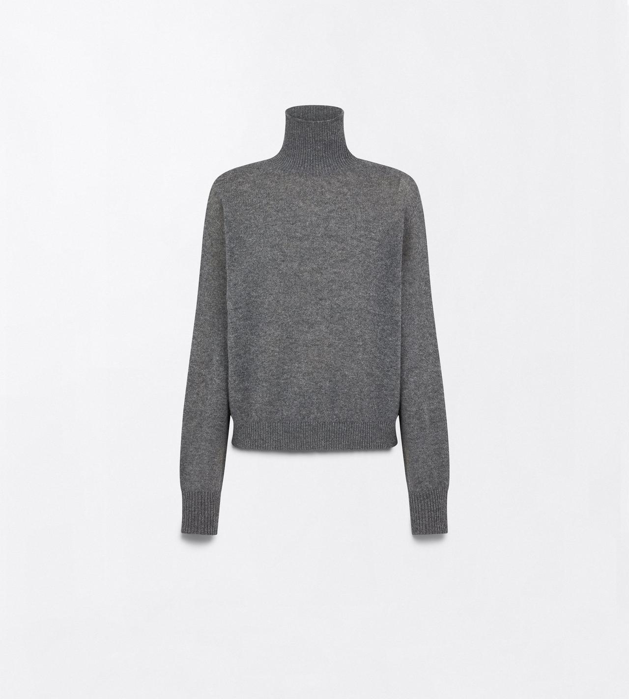 TOM FORD CASHMERE LIGHT CHARCOAL SEAMLESS CASHMERE TURTLENECK