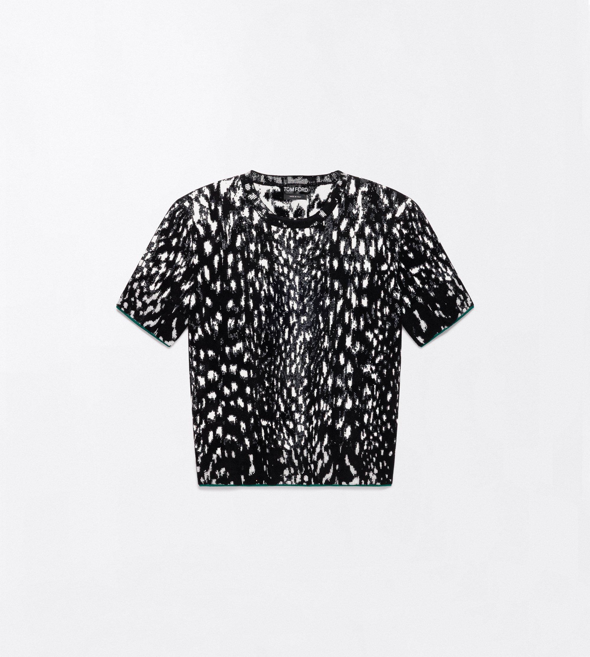 LYNX JACQUARD VELVET CREWNECK T-SHIRT