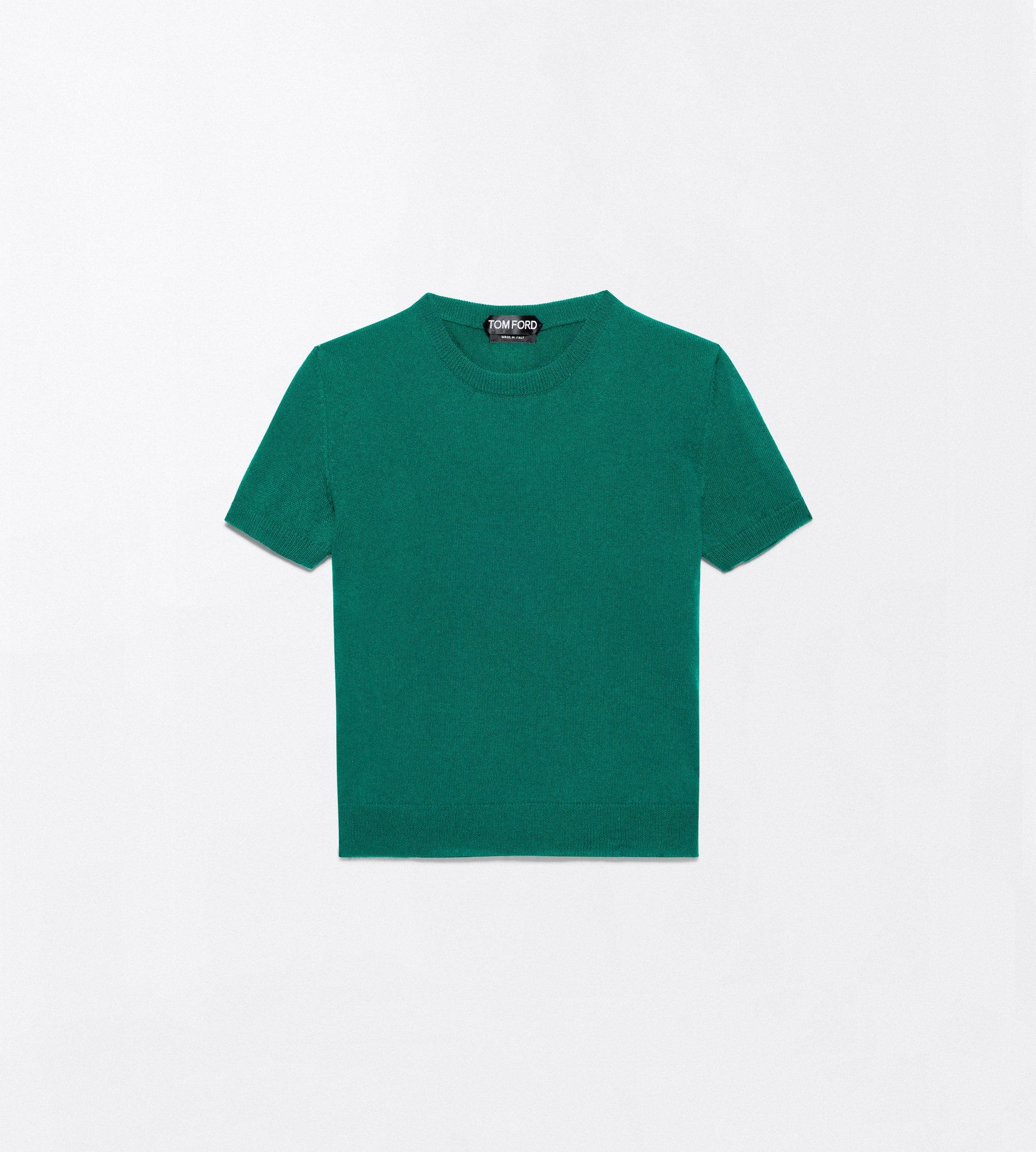 VINTAGE WASHED CASHMERE SHRUNKEN CREWNECK T-SHIRT