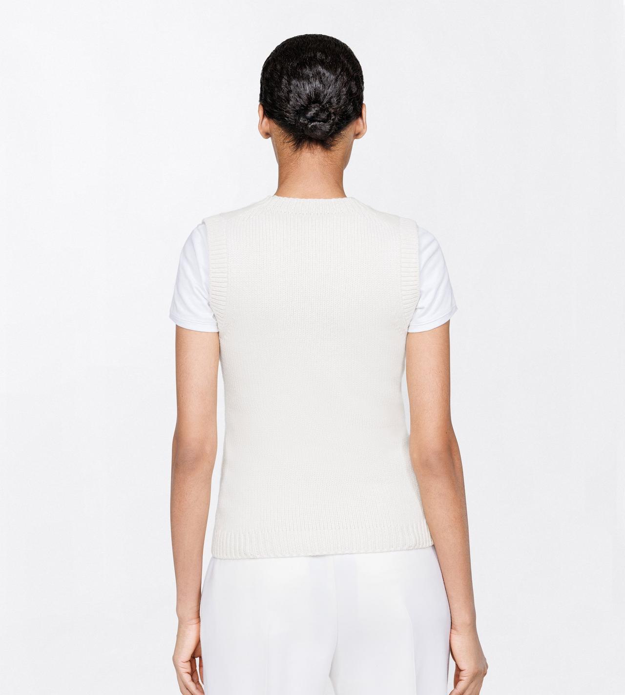 TOM FORD WOOL BLEND IVORY VINTAGE WASHED WOOL BLEND SHRUNKEN V-NECK VEST
