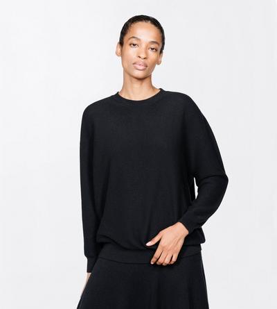 TOM FORD CASHMERE BLACK CASHMERE RELAXED FIT SCOOP NECK KNIT