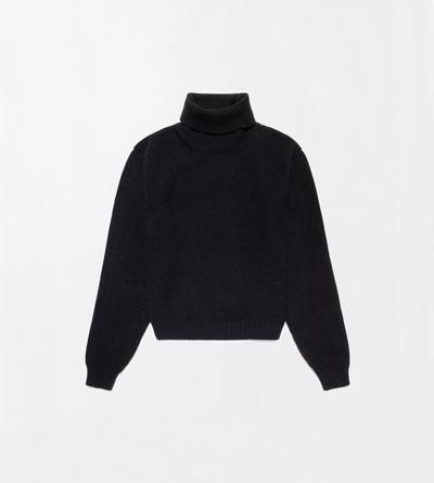 TOM FORD WOOL BLEND BLACK WOOL CASHMERE MOHAIR BLEND TURTLENECK KNIT