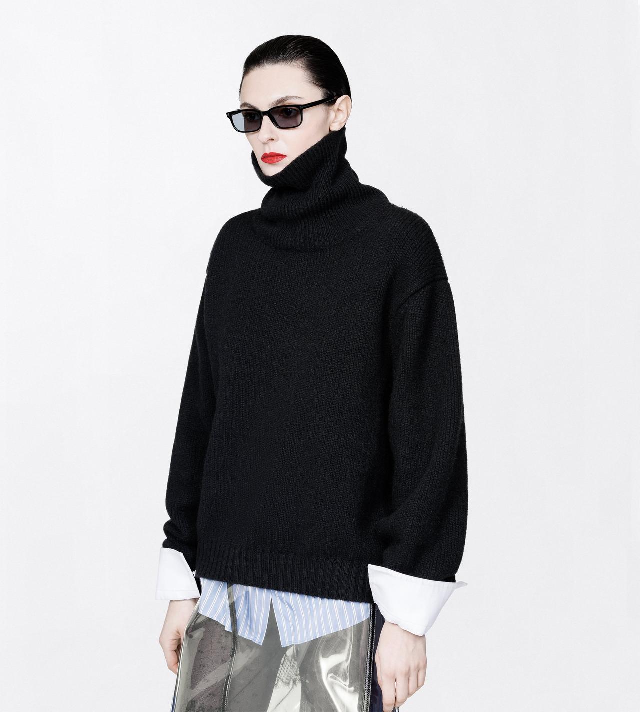 TOM FORD WOOL BLEND BLACK WOOL CASHMERE MOHAIR BLEND TURTLENECK KNIT