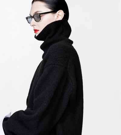 TOM FORD WOOL BLEND BLACK WOOL CASHMERE MOHAIR BLEND TURTLENECK KNIT