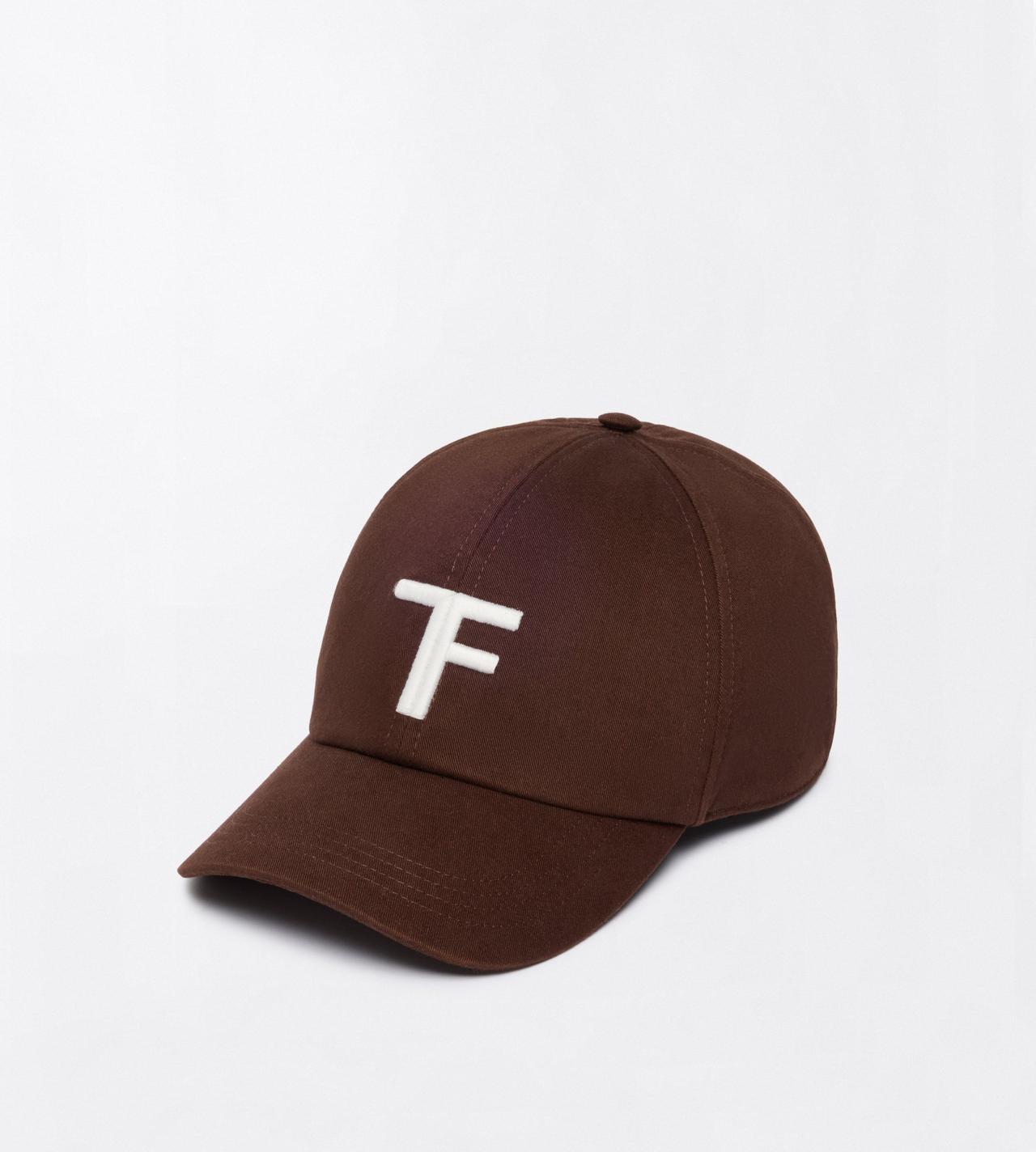 TOM FORD COTTON MEDIUM BROWN + OFF WHITE CANVAS CAP&nbsp;