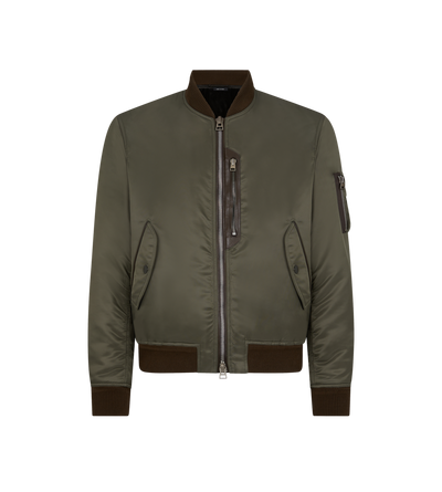 NYLON SHINY TWILL BOMBER image number 0