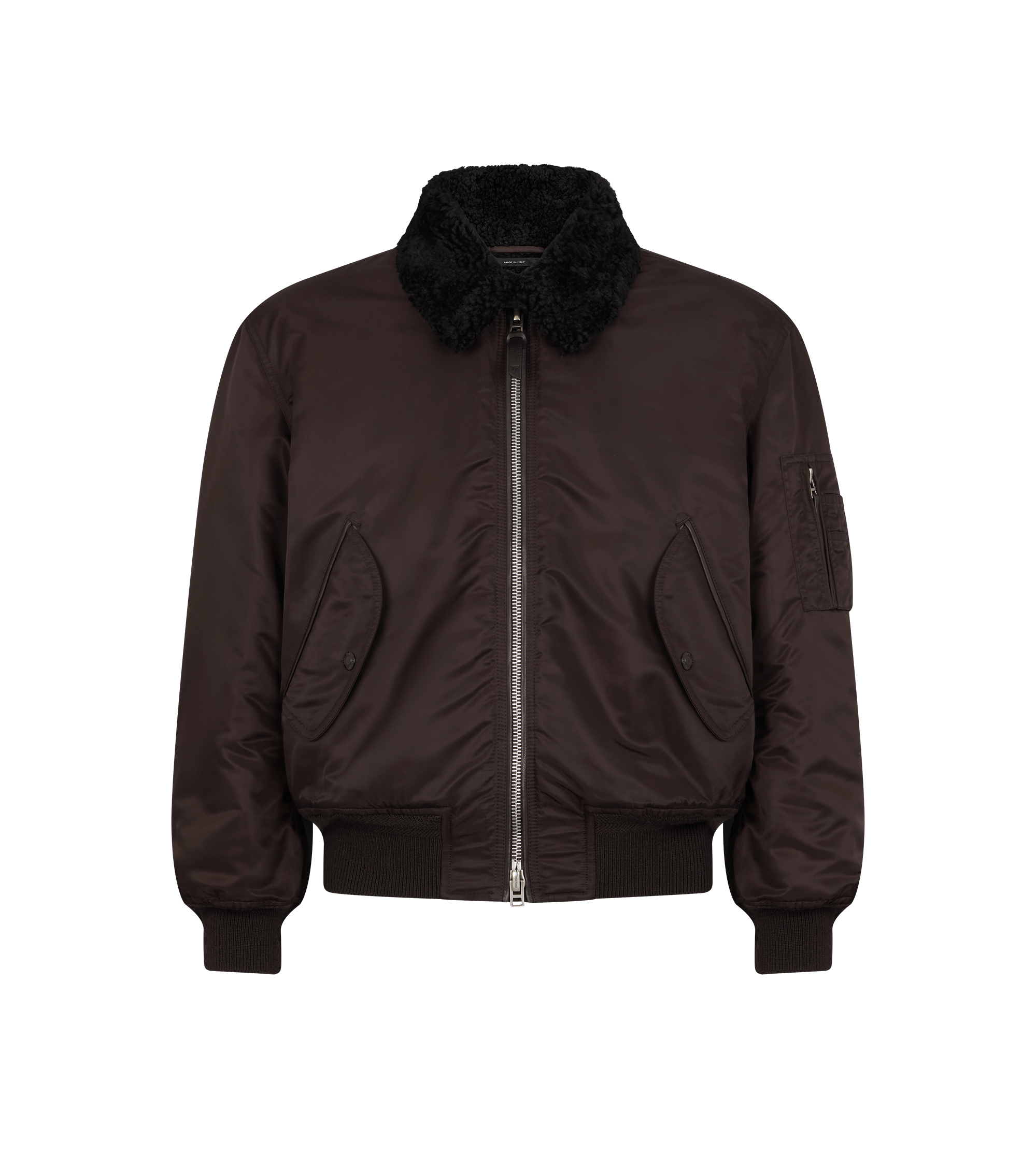 NYLON SHEARLING COLLAR FLIGHT BOMBER