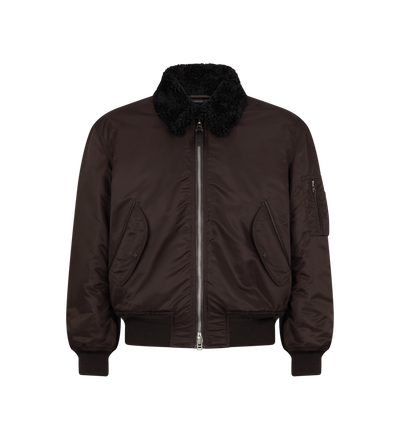 NYLON SHEARLING COLLAR FLIGHT BOMBER image number 0