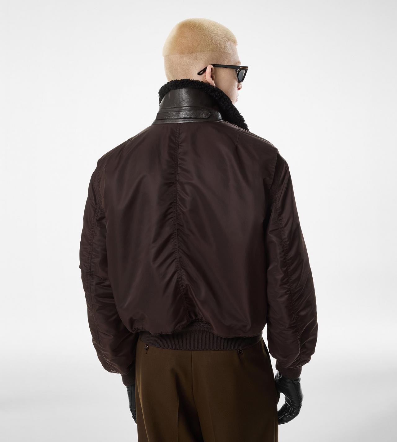 NYLON SHEARLING COLLAR FLIGHT BOMBER image number 3