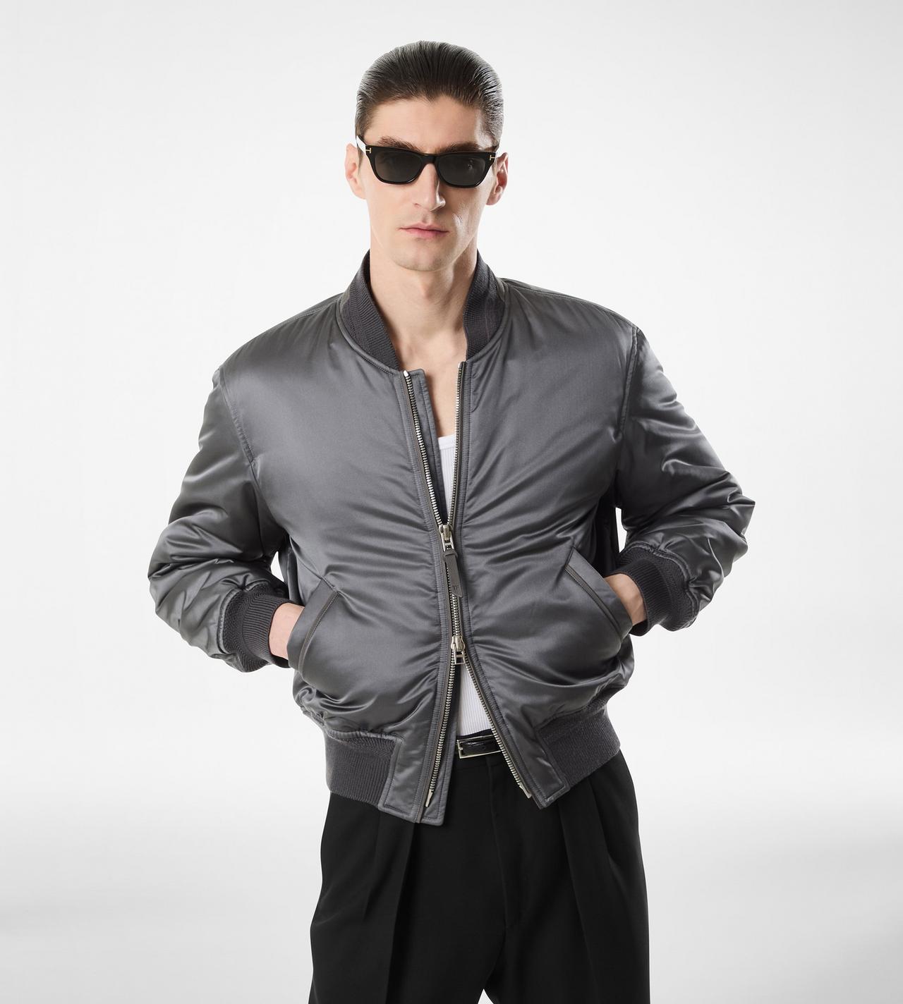 SILK SATIN BOMBER image number 2