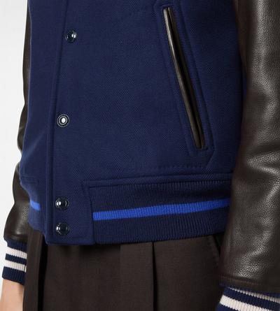 VARSITY BOMBER WITH LEATHER SLEEVES image number 1