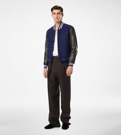 VARSITY BOMBER WITH LEATHER SLEEVES image number 2