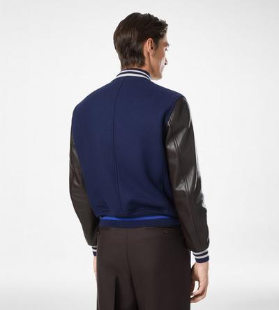 VARSITY BOMBER WITH LEATHER SLEEVES image number 4
