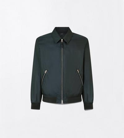 TOM FORD COTTON DARK PINE FINE TWILL COLLAR BLOUSON