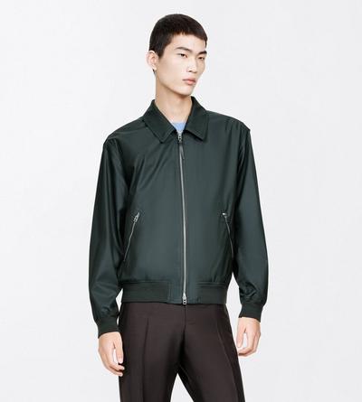 TOM FORD COTTON DARK PINE FINE TWILL COLLAR BLOUSON