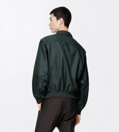 TOM FORD COTTON DARK PINE FINE TWILL COLLAR BLOUSON
