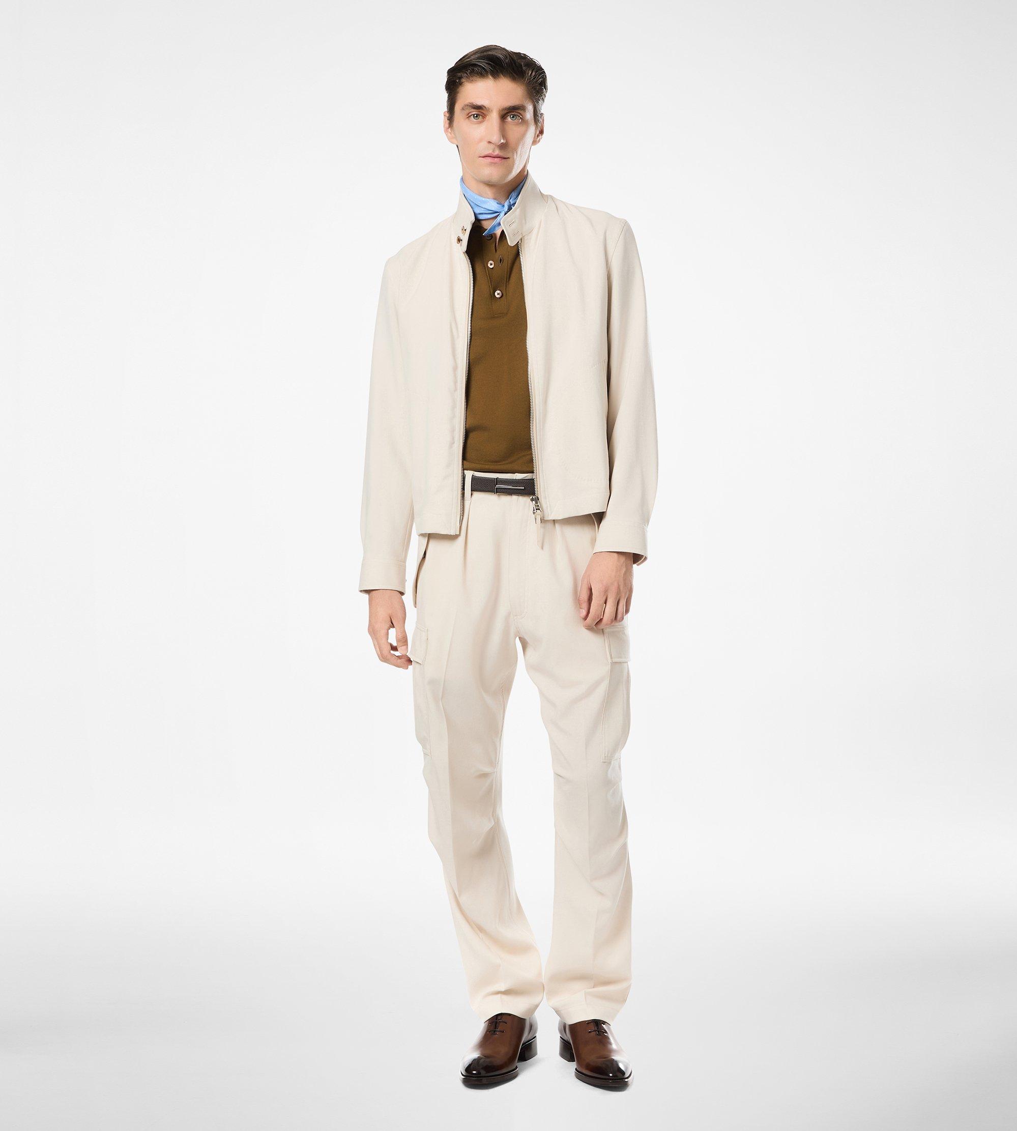 WOOL CASHMERE SILK REPS HARRINGTON