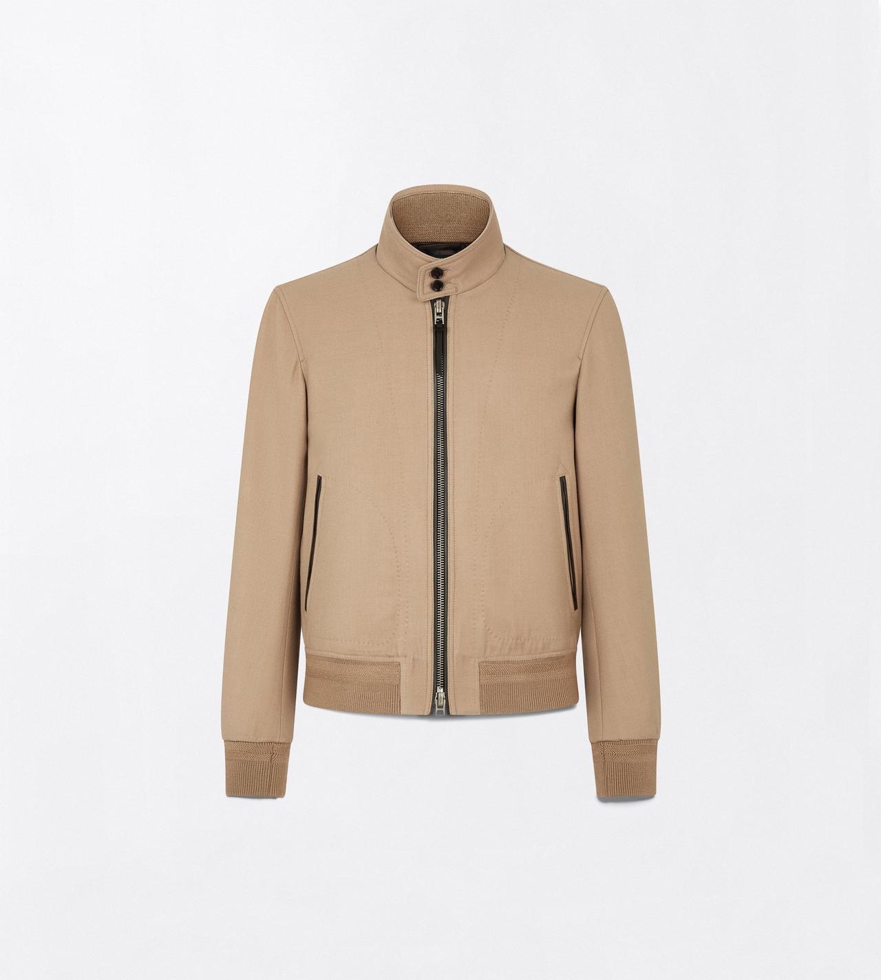TOM FORD WOOL SILK BLEND GOLDEN BROWN DOUBLE SPLITTABLE LIGHT WOOL HARRINGTON JACKET