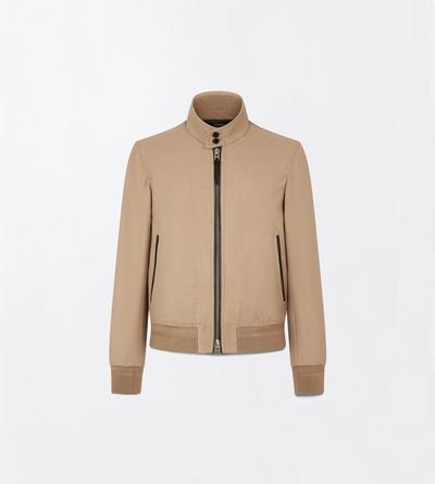TOM FORD WOOL SILK BLEND GOLDEN BROWN DOUBLE SPLITTABLE LIGHT WOOL HARRINGTON JACKET