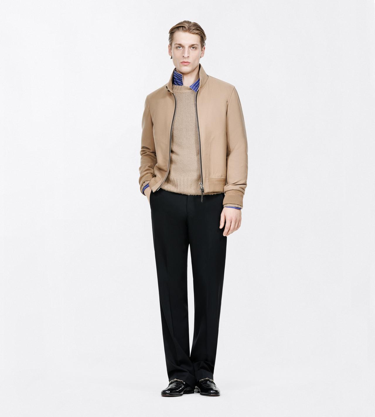 TOM FORD WOOL SILK BLEND GOLDEN BROWN DOUBLE SPLITTABLE LIGHT WOOL HARRINGTON JACKET