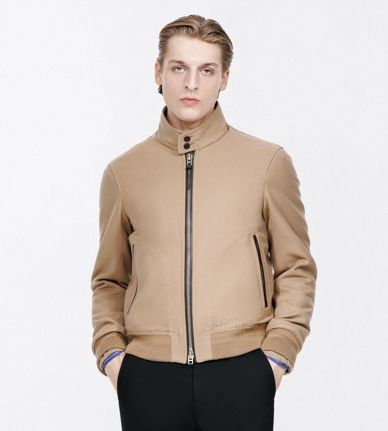TOM FORD WOOL SILK BLEND GOLDEN BROWN DOUBLE SPLITTABLE LIGHT WOOL HARRINGTON JACKET