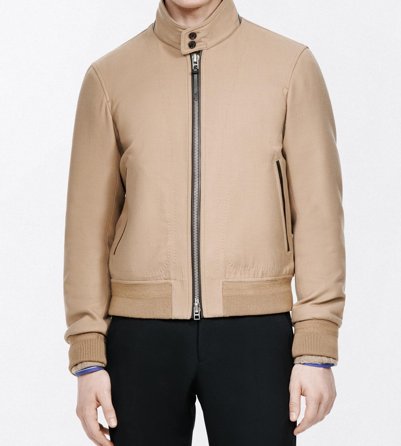 TOM FORD WOOL SILK BLEND GOLDEN BROWN DOUBLE SPLITTABLE LIGHT WOOL HARRINGTON JACKET