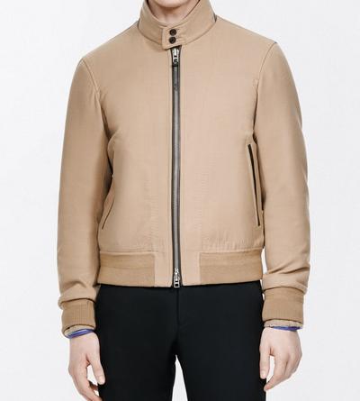 TOM FORD WOOL SILK BLEND GOLDEN BROWN DOUBLE SPLITTABLE LIGHT WOOL HARRINGTON JACKET