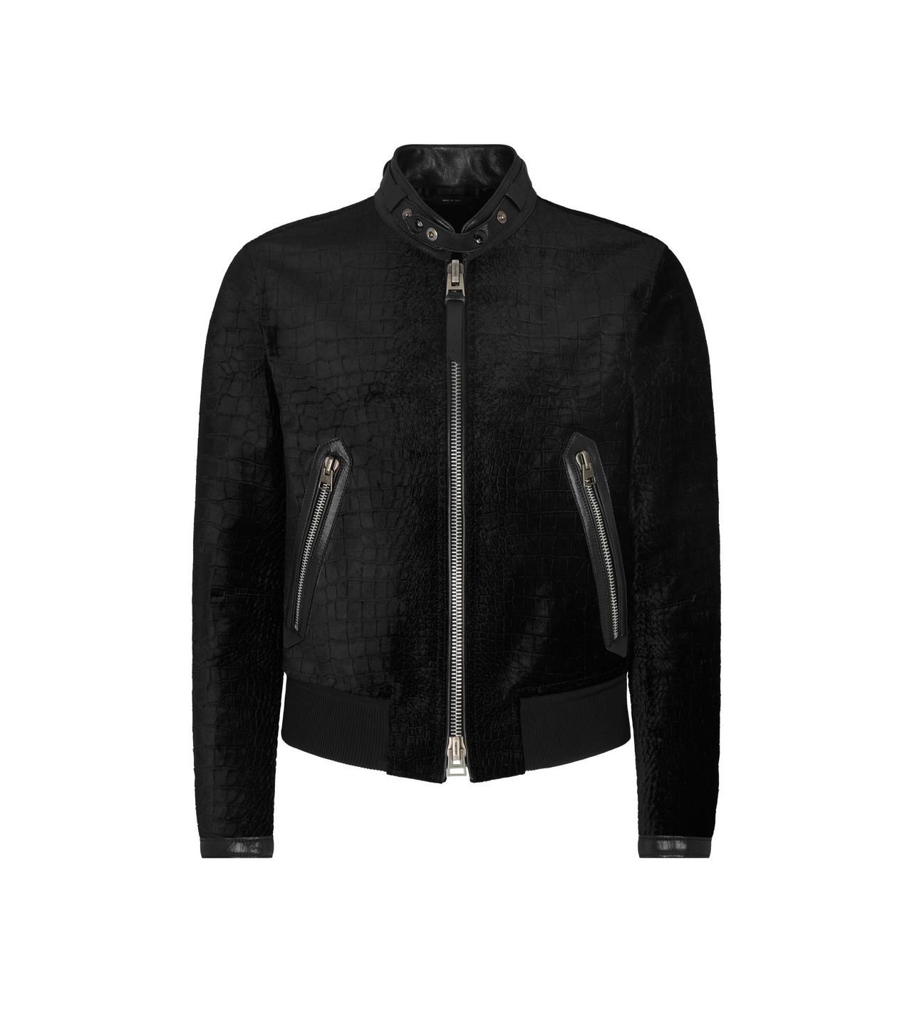 CROCO PRINTED VELVET BIKER