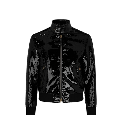 SEQUIN EMBROIDERY BIKER BLOUSON image number 0