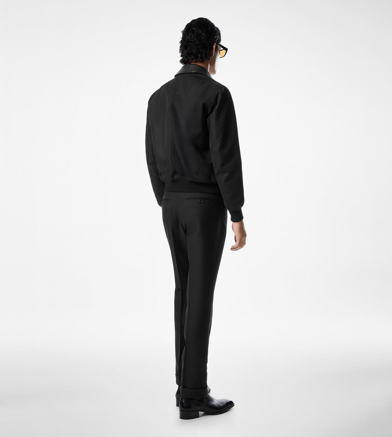 NYLON LEATHER COLLAR BOMBER image number 2