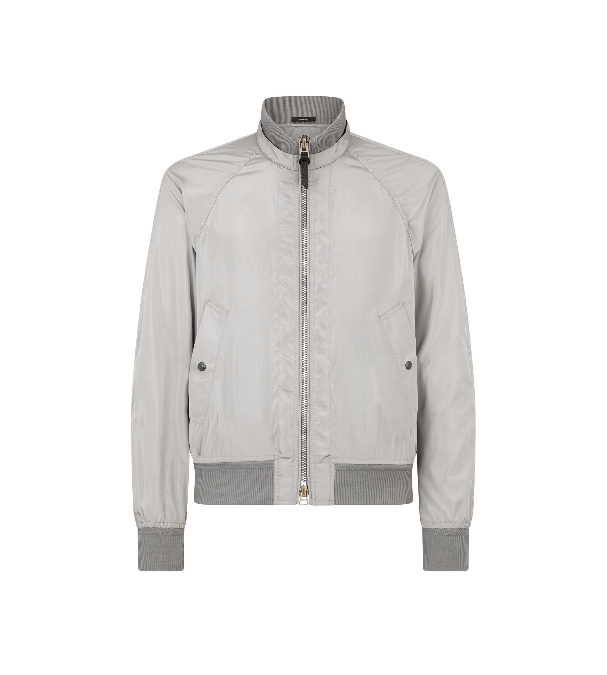 TAFFETA KNIT COLLAR BOMBER