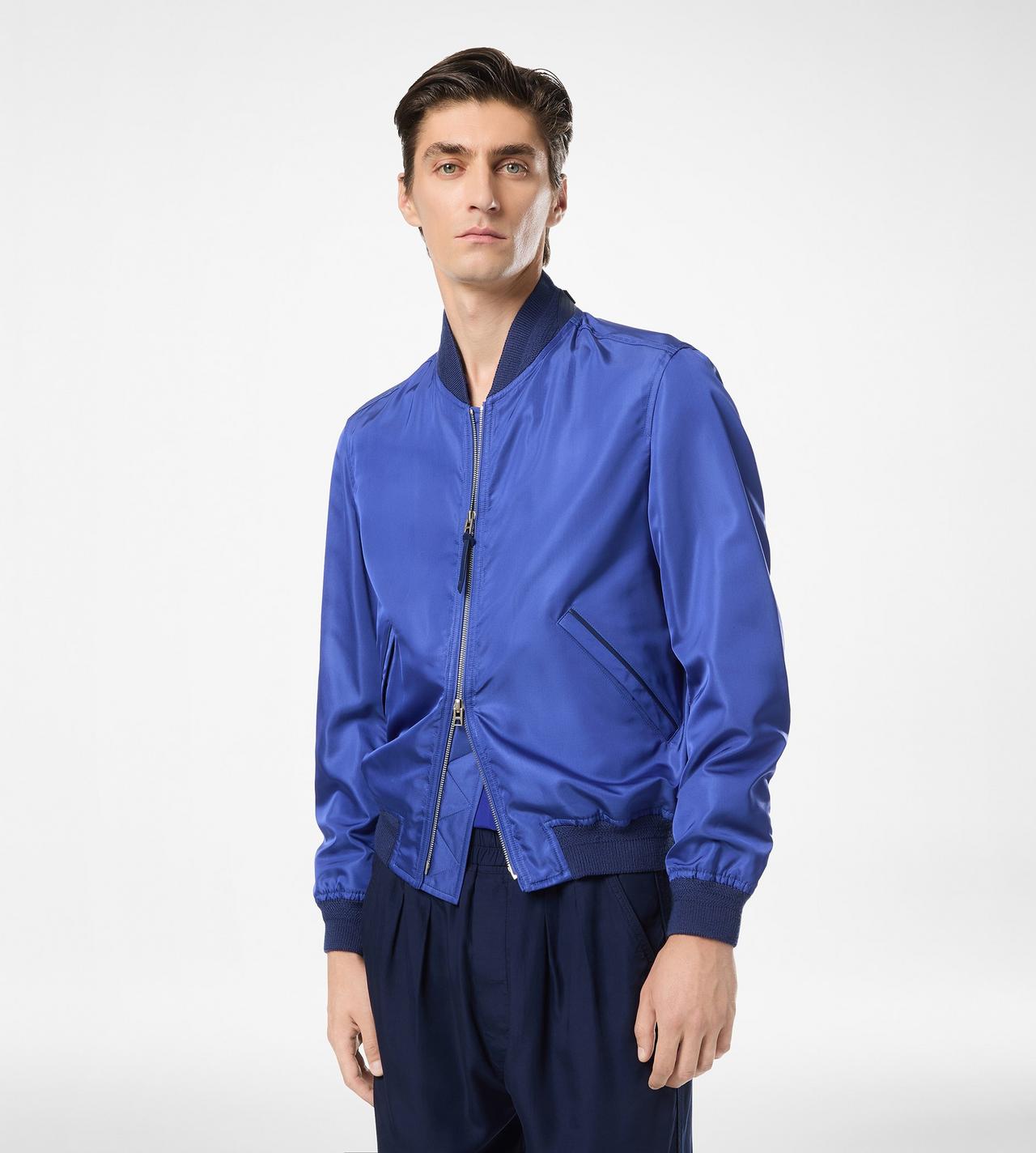 TECHNICAL SILK POPLIN LIGHTWEIGHT BOMBER image number 3